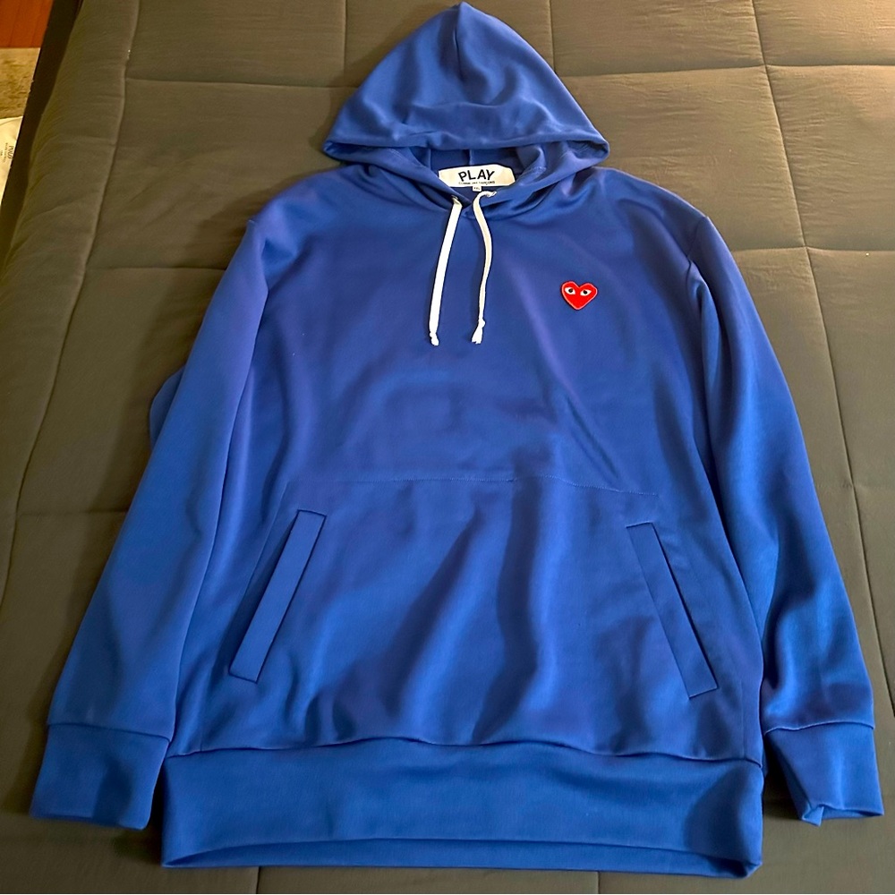 CDG Play Hoodie Blue